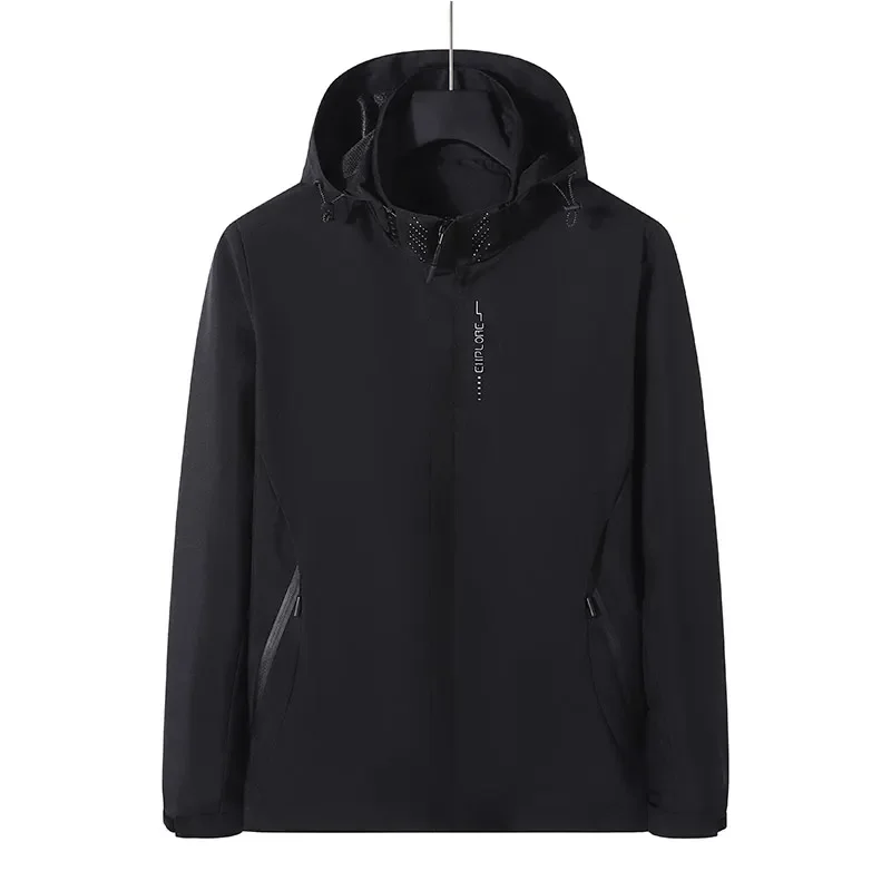 New 2026 Spring and Autumn Men's Outdoor Windproof and Waterproof Hooded Jacket Men Techwear Detachable Hat Jackets for Men