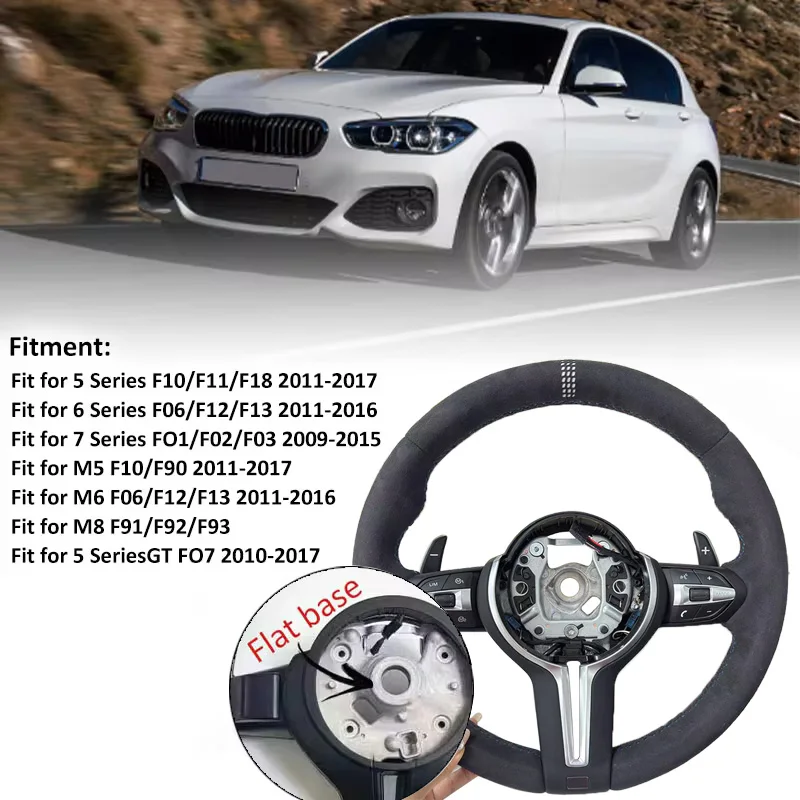 Met Carbon Trim Volledige Alcantara Stuurwiel voor BMW F01 F10 F20 F22 F30 F31 F32 M2 F87 M3 F80 M4 F82 F90 X5 F15 F16