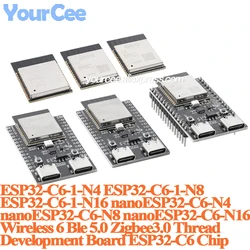 2pcs/1pc nanoESP32 nanoESP32-C6 N4 N8 N16 Wireless Wi-Fi 6 Ble 5.0 Zigbee3.0 Thread Development Board Module ESP32-C6 ESP32C6