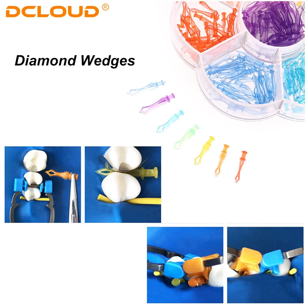 210Pcs Dental Diamond Wedges Disposable Plastic Autoclavable Dentistry Wedge Interdental Teeth Gap Therapy Accessories