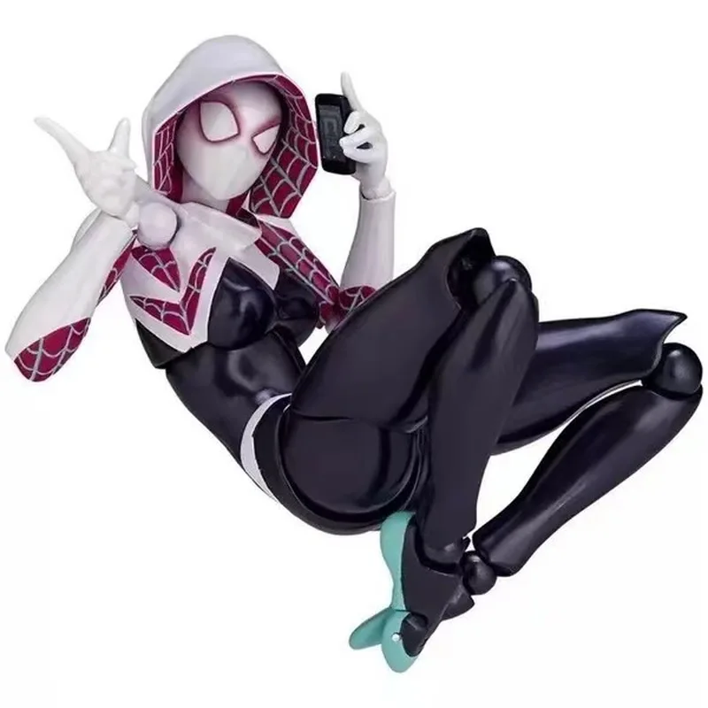 Marvel Spider Man Parallel Universe 16cm Spider Man Gwynn Action Doll Spider Man Anime Model Series Children'S Toy Birthday Gift