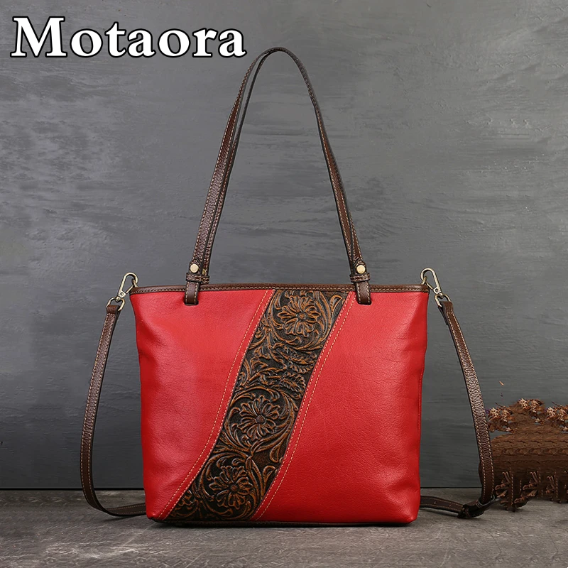 MOTAORA Large Capacity Tote Bag Luxury Designer Woman Genuine Leather Handbag 2024 New Lady's Shoulder Bags Sac De Luxe Femme