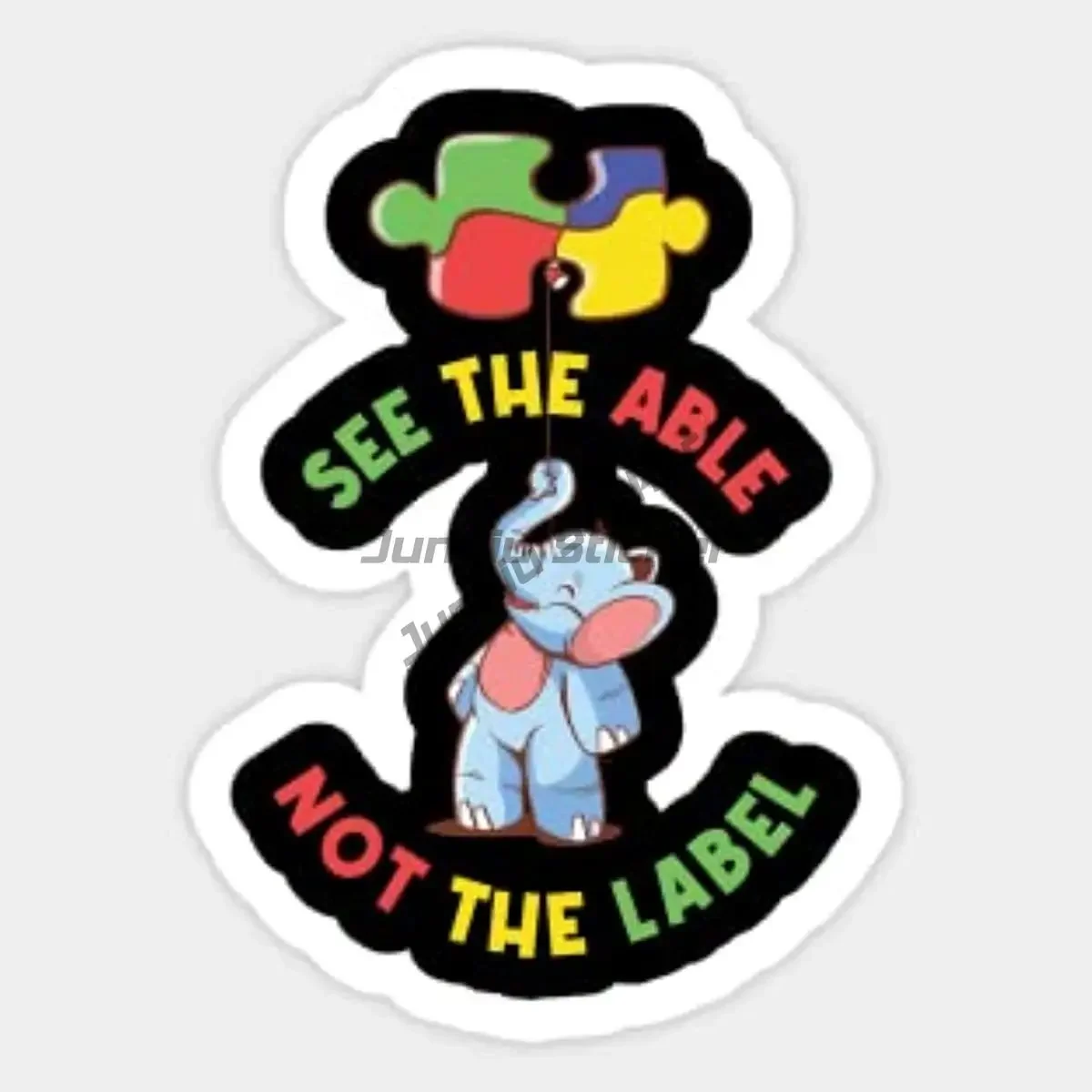 Promote Autism Acceptance Care Autism Emblem Color Puzzle Creative PVC Sticker for Decorate Wall Room Bicycle Van Car Motorcycle view 6