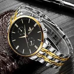 YIKAZE Luxury Men’s Quartz Fashion Wristwatch Stainless Steel High Quality Men Watches Business Student Sports Watch for Man