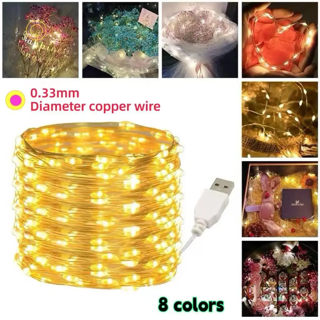 

10M/20M LED light fairy lights String room decoration Copper Wire LED USB String Lights led strip light lights decoration night