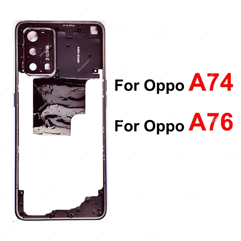 Middle Frame Housing For OPPO A74 A76 4G 5G Middle Housing Cover Bezel with Side Button Camera Lens Frame Parts