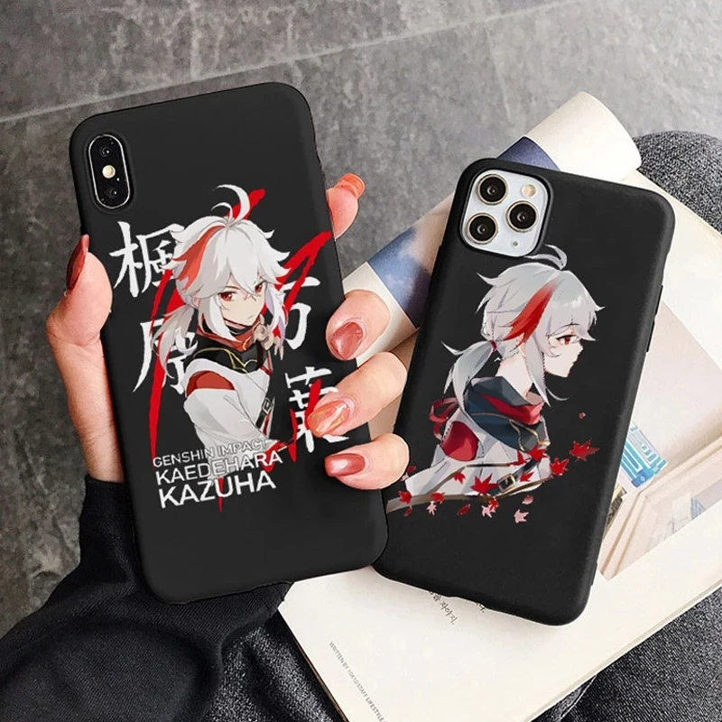 Genshin Impact Phone Case for Iphone 11 12 13 Pro XS XR MAX 8 7 Plus SE Kaedehara Kazuha Hutao Zhonli Xiao Gongzi Soft Case Cove