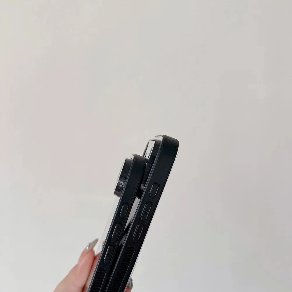 아이폰 17 에어 16 15 14 13 12 플러스 프로 맥스용 고급 미세 천공 거울 폰 케이스 (여성용 메이크업 거울, 충격 방지 커버)