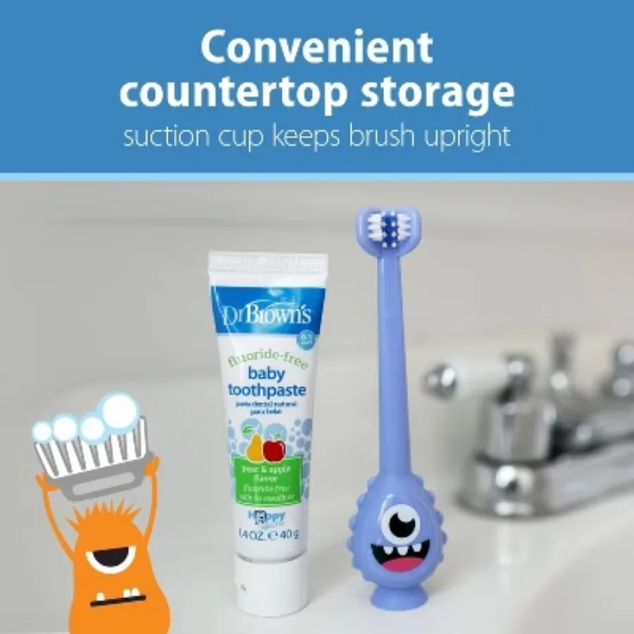 Ручной очиститель зубов. Эта зубная щетка легкая для удержания маленьких рук, помощь в развитии правильных техник чистки.