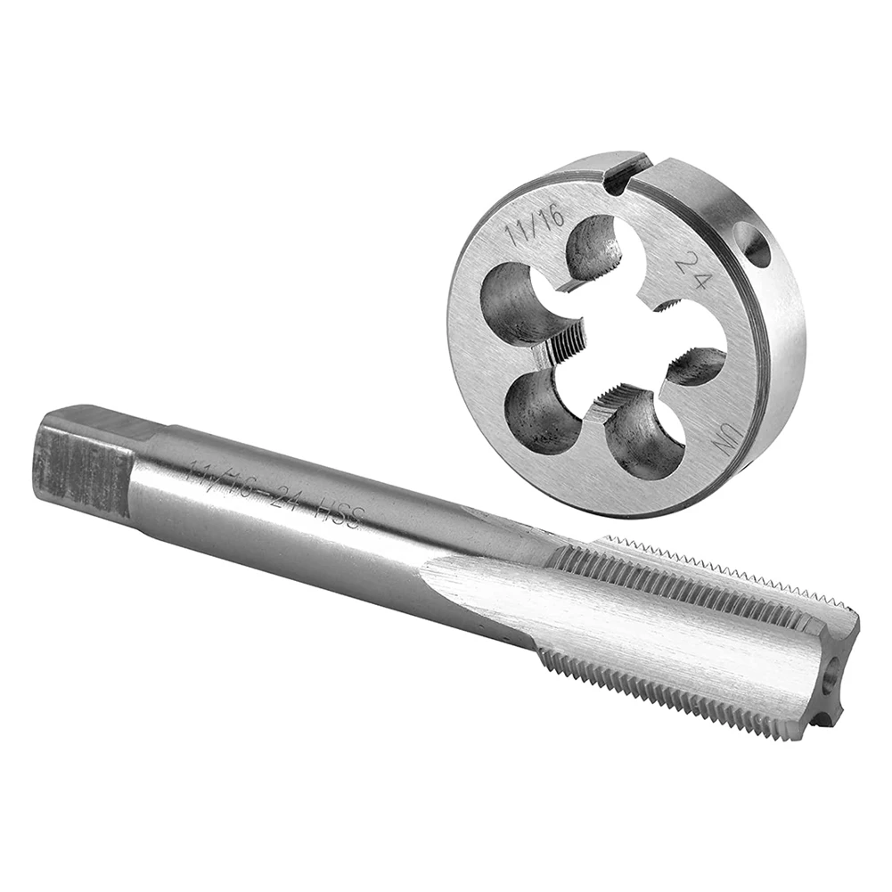 Die Tap 11 16-24 UNEF Die 11 16-24 UNEF Tap 11 16-24 UNEF Tap and Die Set UNEF Machine Thread Right Hand Tap and Round Die