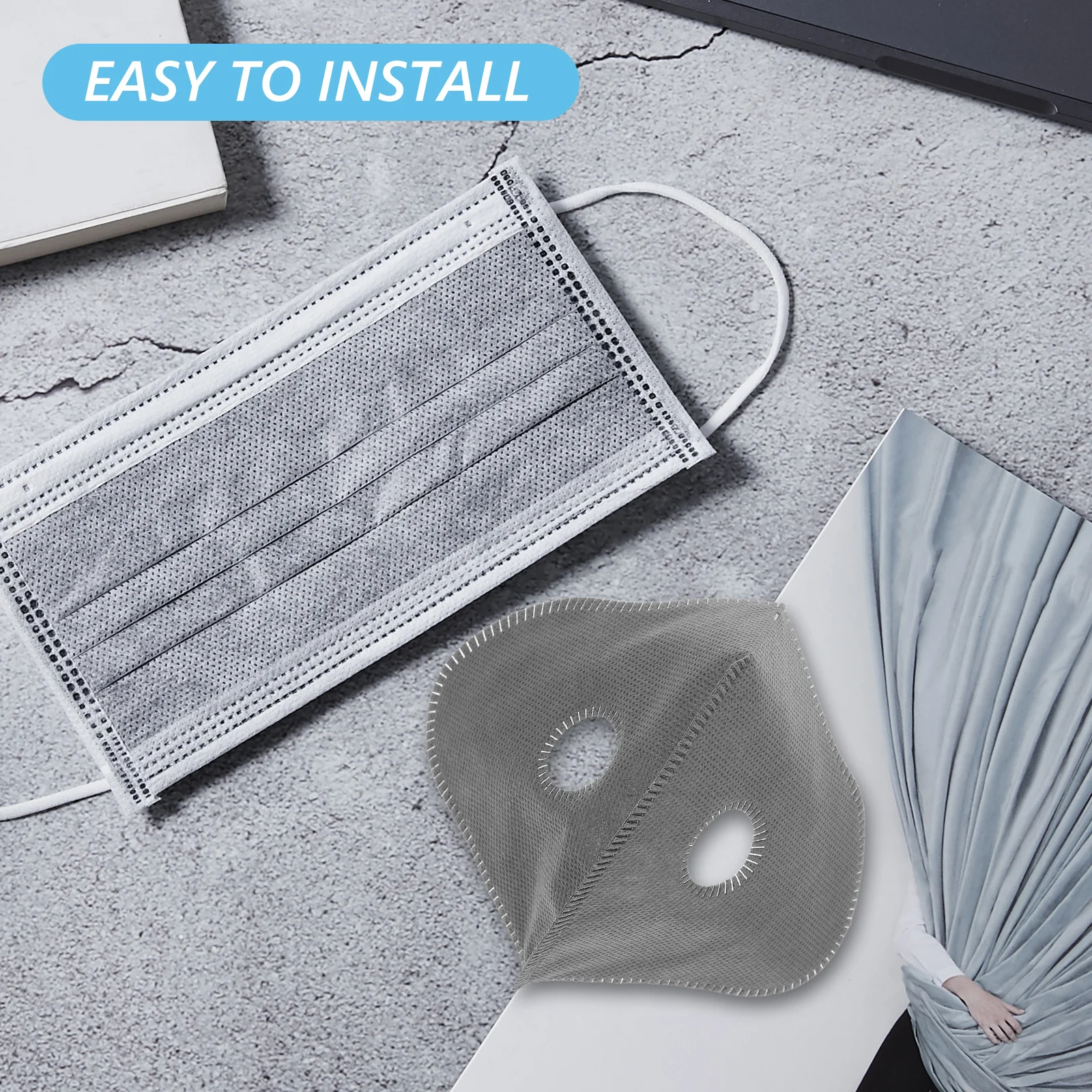 

Butterfly Cycling Mask Replacement Filters Breathable Windproof Dustproof for Outdoor Sports Running Protective Face Mask