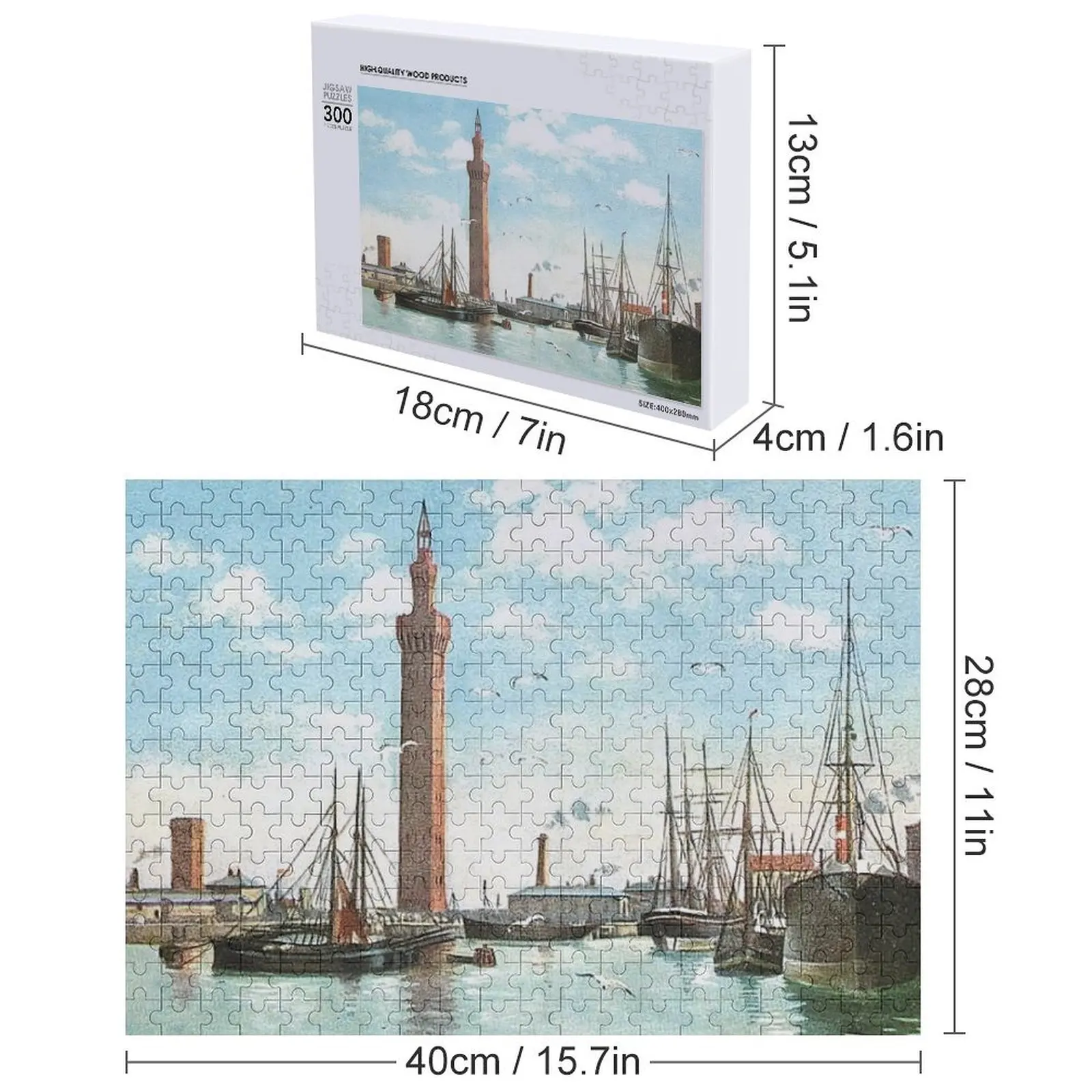 Grimsby Docks, Grimsby, Lincolnshire, Inglaterra Quebra-cabeça Nome de madeira personalizado Presente infantil personalizado Quebra-cabeça personalizado