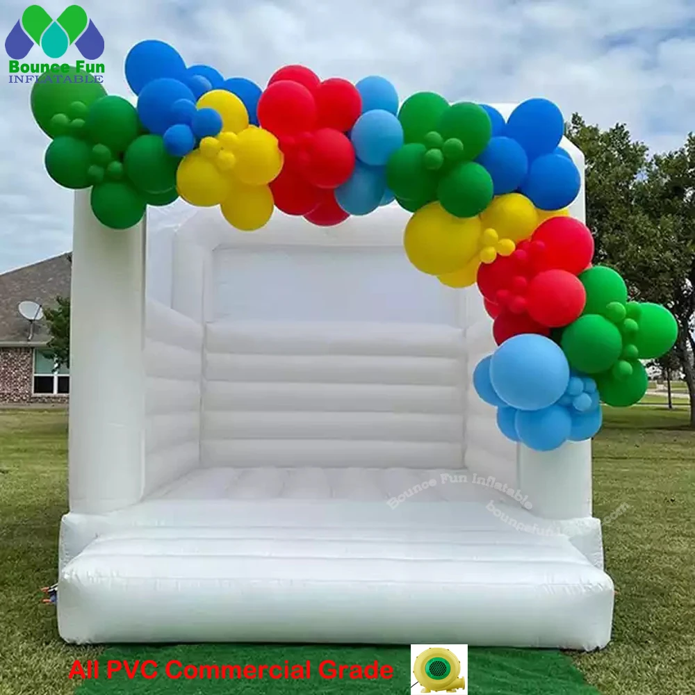 

Commercial Adults Kids Square Inflatable White Bounce House Wedding Bouncy Castle Bouncer Jumping Pvc Jumper With Fast Delivery