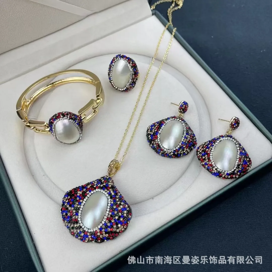 DIY accessories Live stream new natural Mapei set full of diamonds, fashion handmade jewelry, color-preserving electroplating in