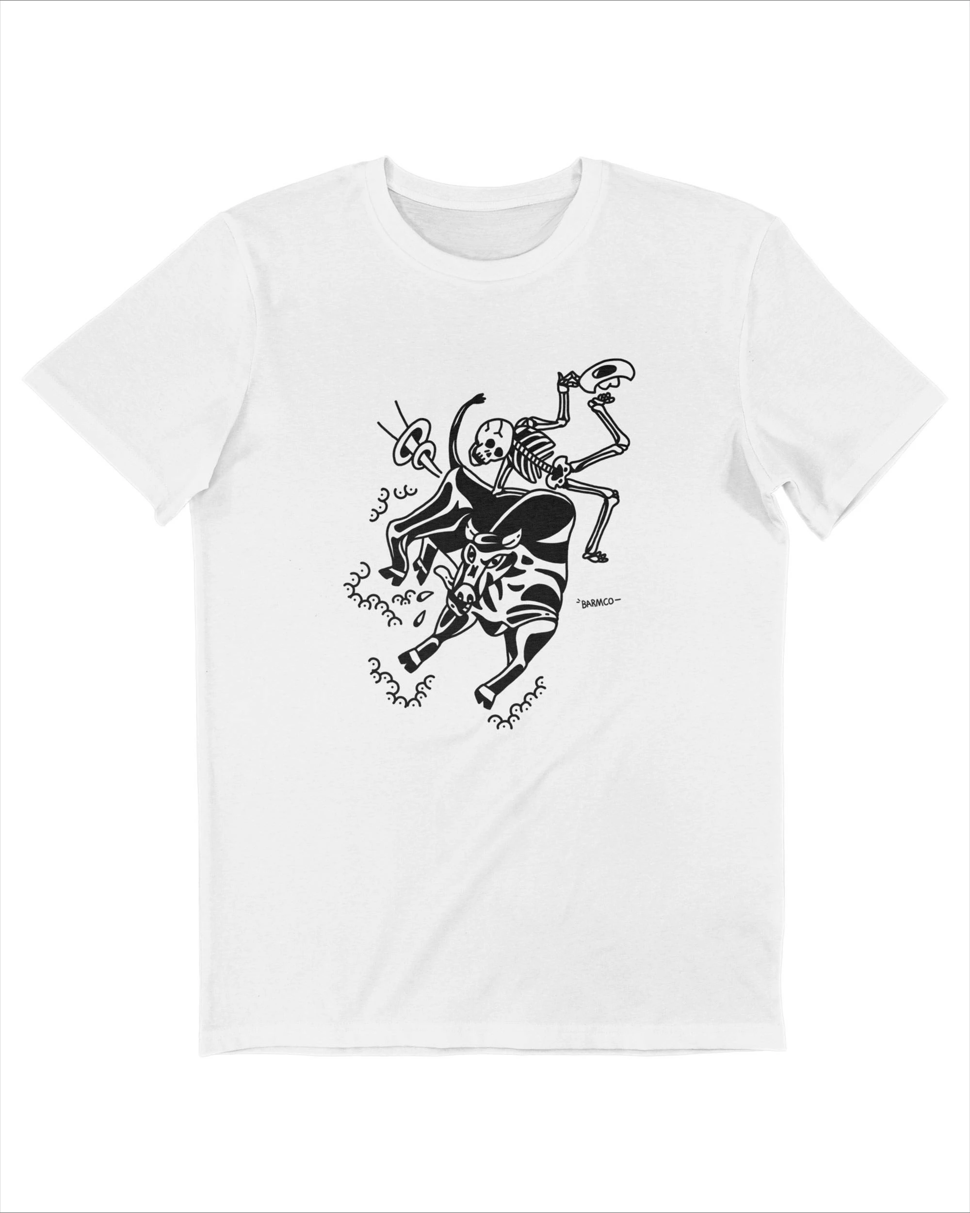 

Squelette Cow Boy Graphic Printing Summer Luxury Brand Cotton Men's and Women's T-Shirts Short Sleeves Street Fashion