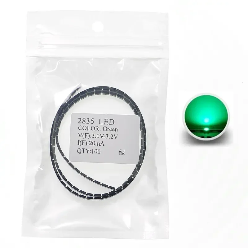 100 шт. 2835 SMD светодиодные излучающие диодные лампы чип световые бусины теплый холодный белый красный зеленый синий желтый янтарный синий розовый