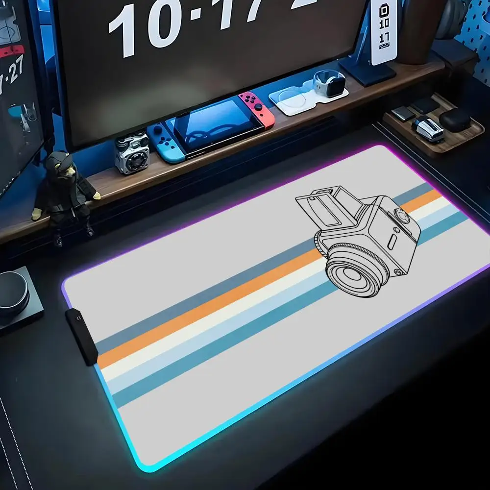 

Camera Mouse Pad RGB Gaming Mousepad Big LED Pad PC Desk Mat Luminous Mouse Pad Large Keyboard Mats Table Rug With Backlit