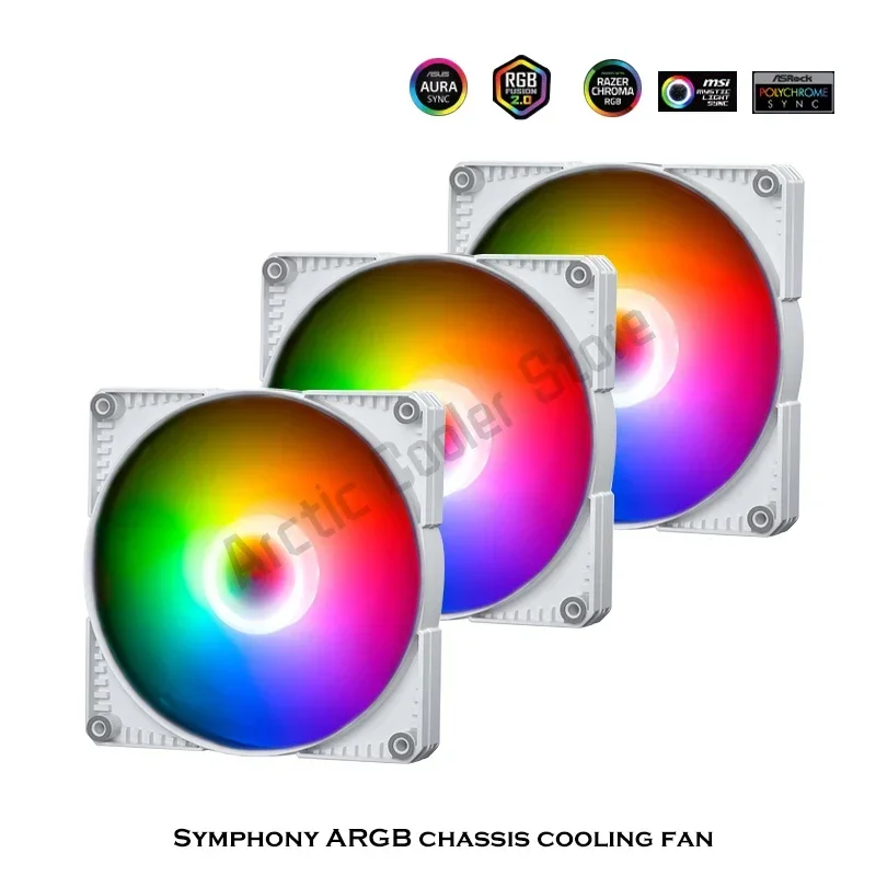 3 ชิ้น/เซ็ต 14 ซม.12 ซม.RGB พัดลม PWM Symphony 140 มม.120 มม.CPU Cooler พัดลมระบายความร้อน 5V 3Pin ARGB AURA SYNC ตู้หม้อน้ําสีขาว
