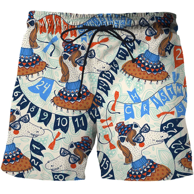 Calça curta para homens e mulheres, maiô estampado em 3D, calção de banho, calção de praia, skate, esporte, casual, shorts soltos