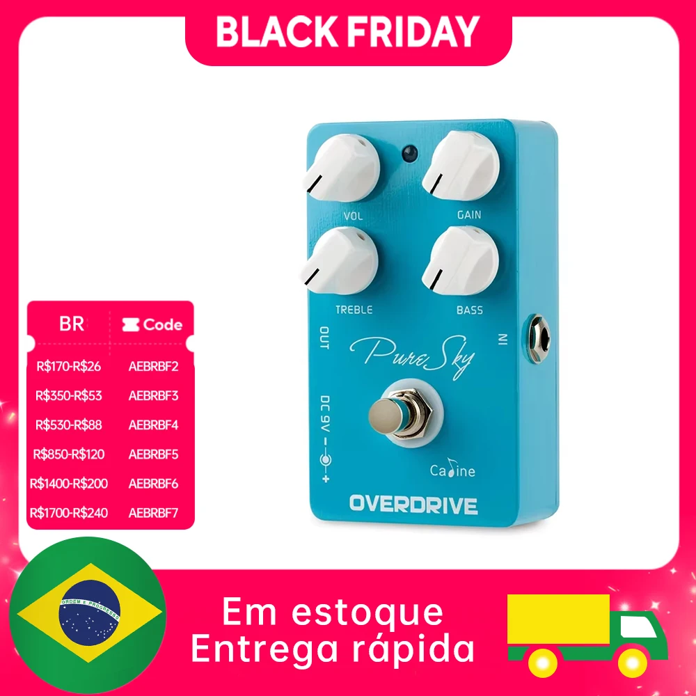 كالين السماء النقية OD الغيتار دواسة نقية ونظيفة سق تأثير الغيتار دواسة صحيح تجاوز الغيتار الكهربائي الملحقات CP-12