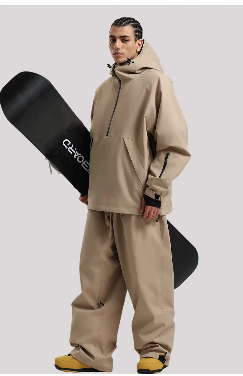 Gsou Snow 2025, neue Unisex-Snowboardjacke, Kapuzenpullover, wasserdicht, atmungsaktiv, lockere Passform, professioneller Skianzug für Männer und Frauen – Detail 6