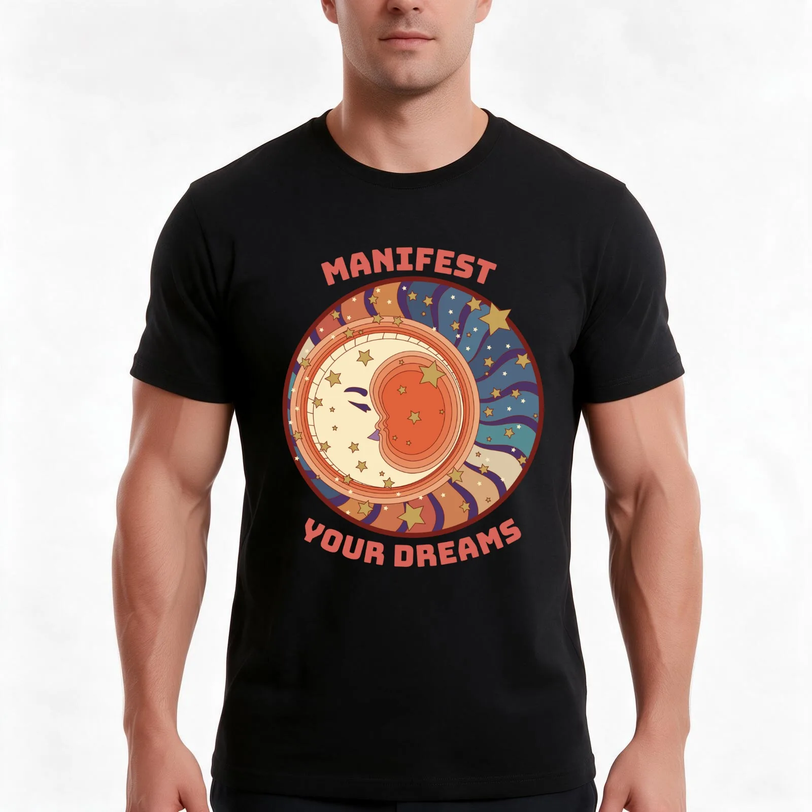 OPTIMISM TO THE MOON AND BACK ! T-Shirt, Summer Casual Cotton Tee, Oversized Streetwear Tops, Vintage Graphic Print, 100% Cotton