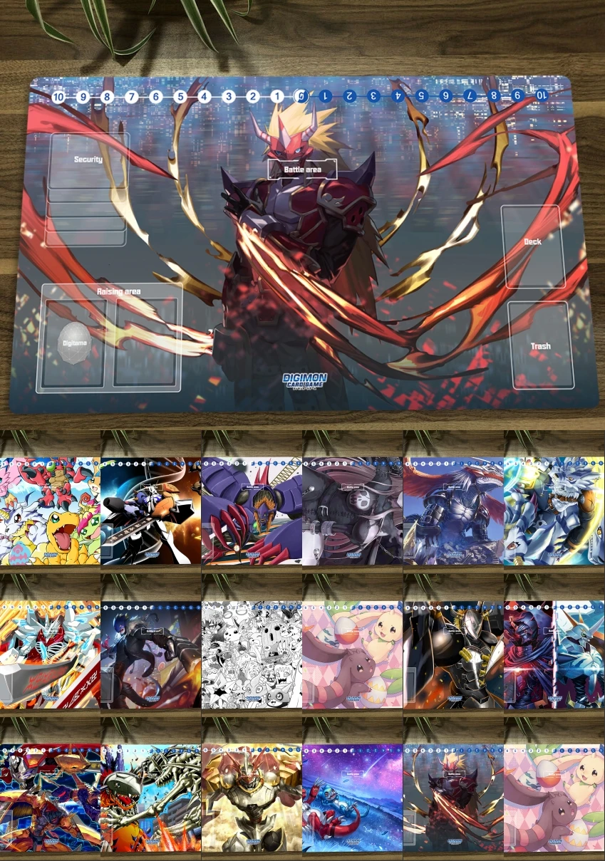 

Board Game Digimon Playmat Omegamon Agnimon Terriermon Metal Greymon DTCG TCG CCG Trading Card Game Mat Mouse Pad Desk Mat & Bag