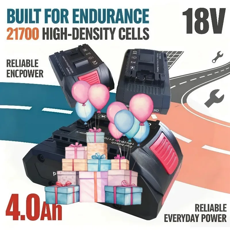 18V 4.0Ah Battery Pack Built‑in 21700 Cells, Superior Cycle Life vs Traditional Batteries
