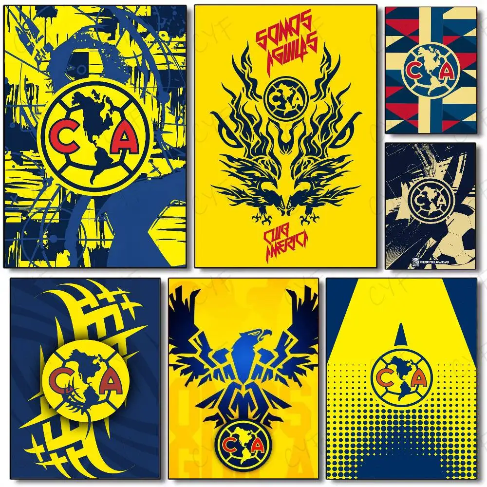 Fußballmannschaft Club A-Amerika Poster HD Kunst klebrige Wand wasserdicht Zuhause Wohnzimmer Schlafzimmer Bar ästhetische Dekoration
