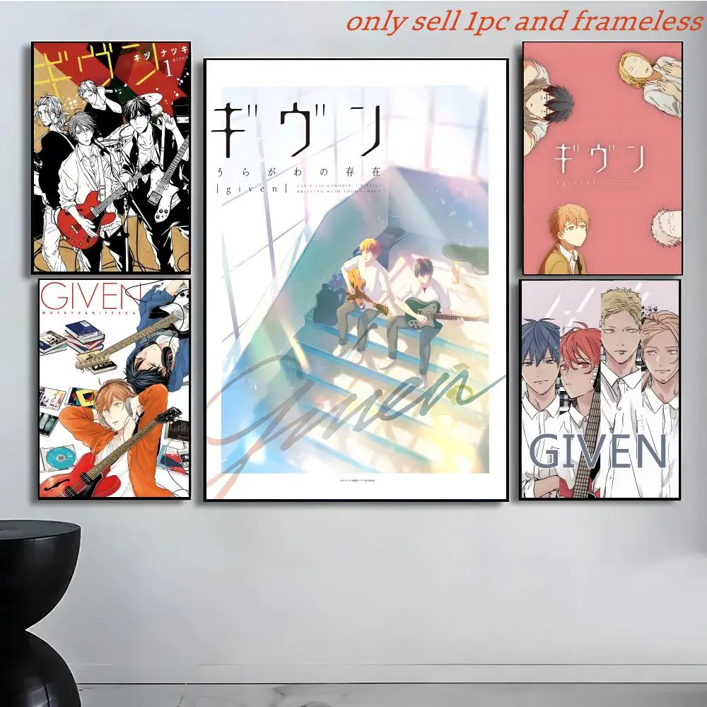 Boys Love Comic G-Given-S Cartoon Poster Poster painting with prints Home bedroom living room decoration gift