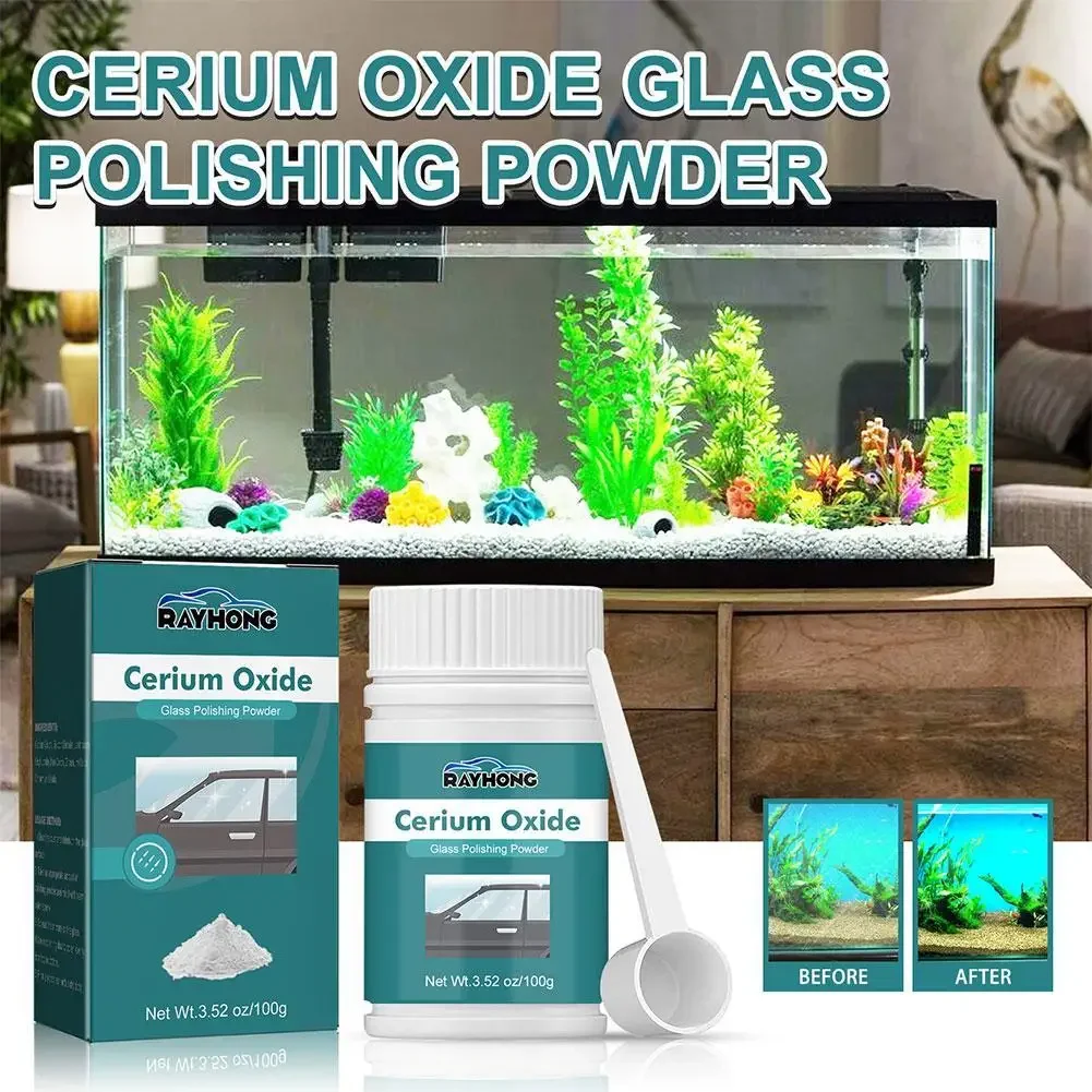 Glass Polishing Powder Scratch Remover For Car Windshields, Windows, Aquariums & Light Fixtures Removes Water Spots