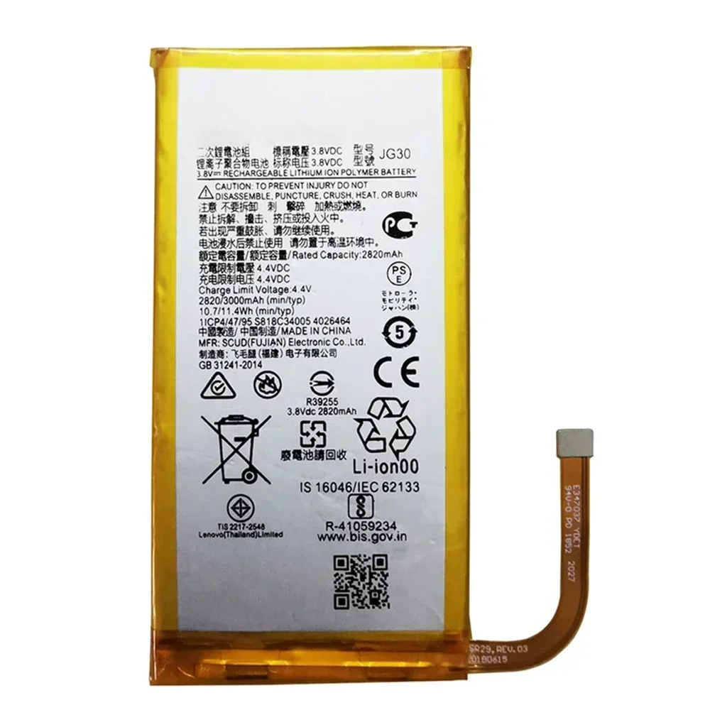 100% Original New 3000mAh JG30 Battery For Motorola Moto J G7 XT1962-1 Good Quality Mobile Phone Batteries+Free Tools