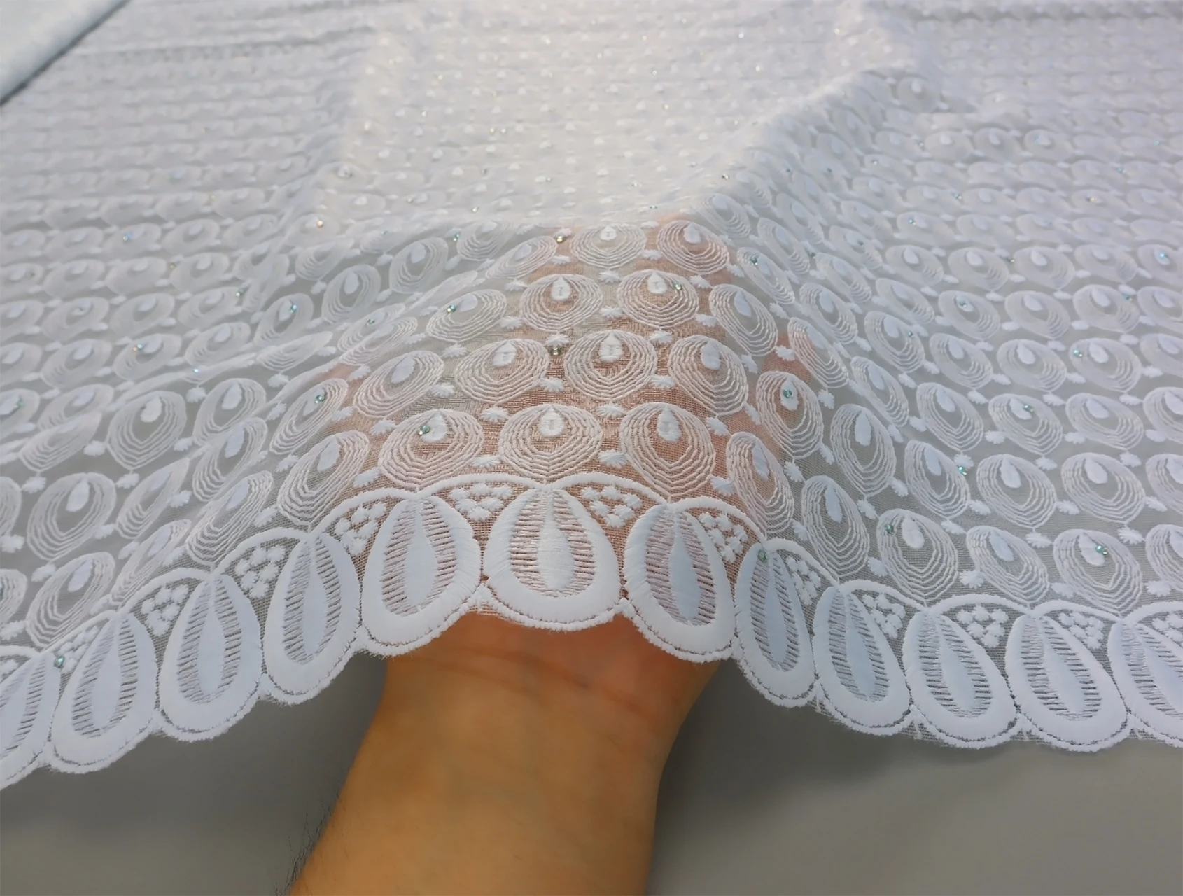 Pure White High Quality African Tulle Lace Fabric 2023 French Net Stones Fabric Embroider Milk Silk Lace Nigeria Sewing Dress