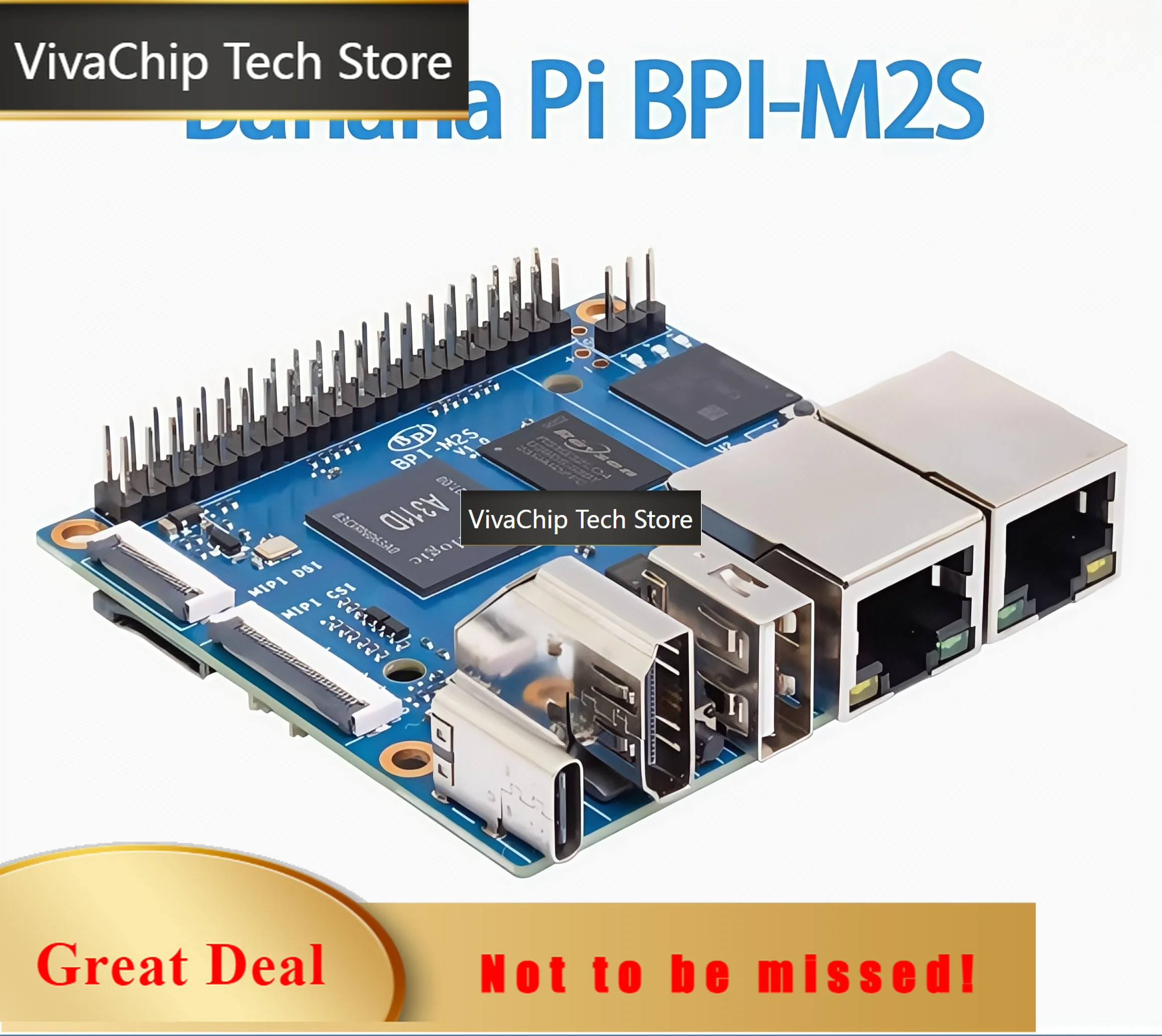 VivaChip TechBanana Pi BPI-M2S Open Source Development Board A311D And S922X Optional