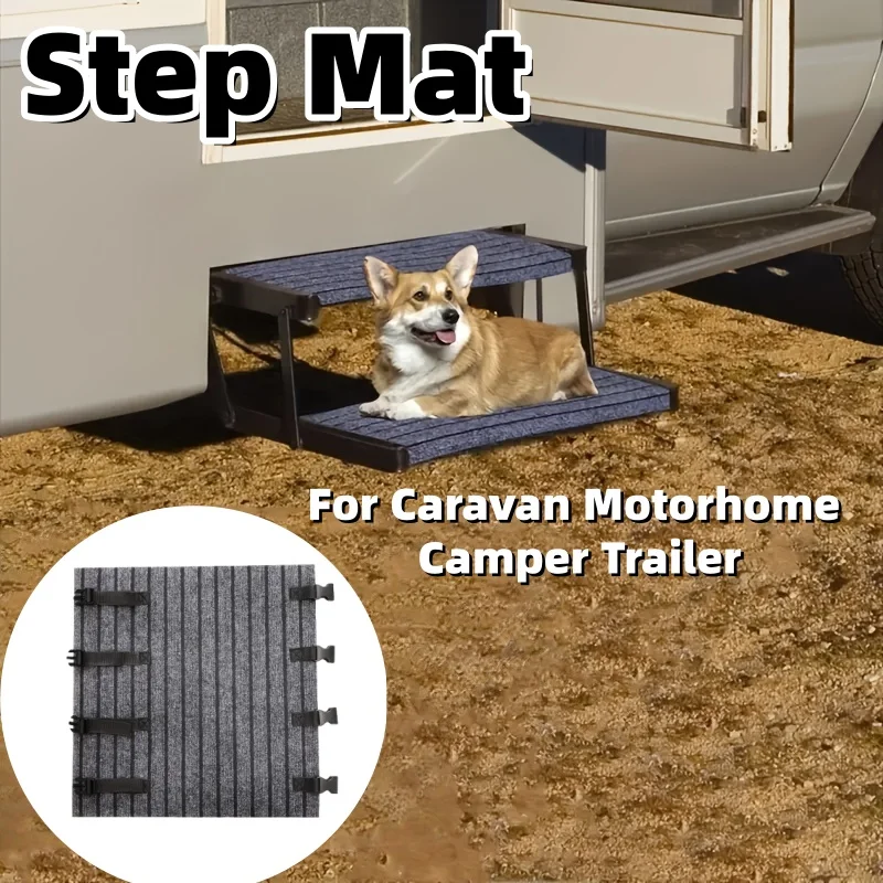 

1PCS Step Mat With Non-Slip Surface Adjustable Height Heavy-Duty Dirt-Trapping Floor Mat For Caravan Motorhome Camper Trailer