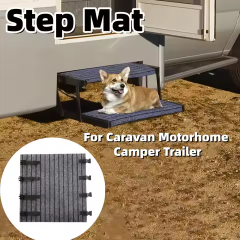 1PCS Step Mat With Non-Slip Surface Adjustable Height Heavy-Duty Dirt-Trapping Floor Mat For Caravan Motorhome Camper Trailer