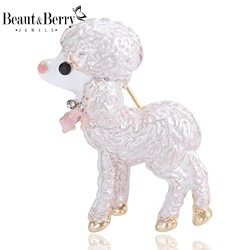 Beaut&Berry Classic Enamel Sheep Brooches for Women Rhinestone Animal Pins Casual Party Accessories New Gifts Friends Decoration