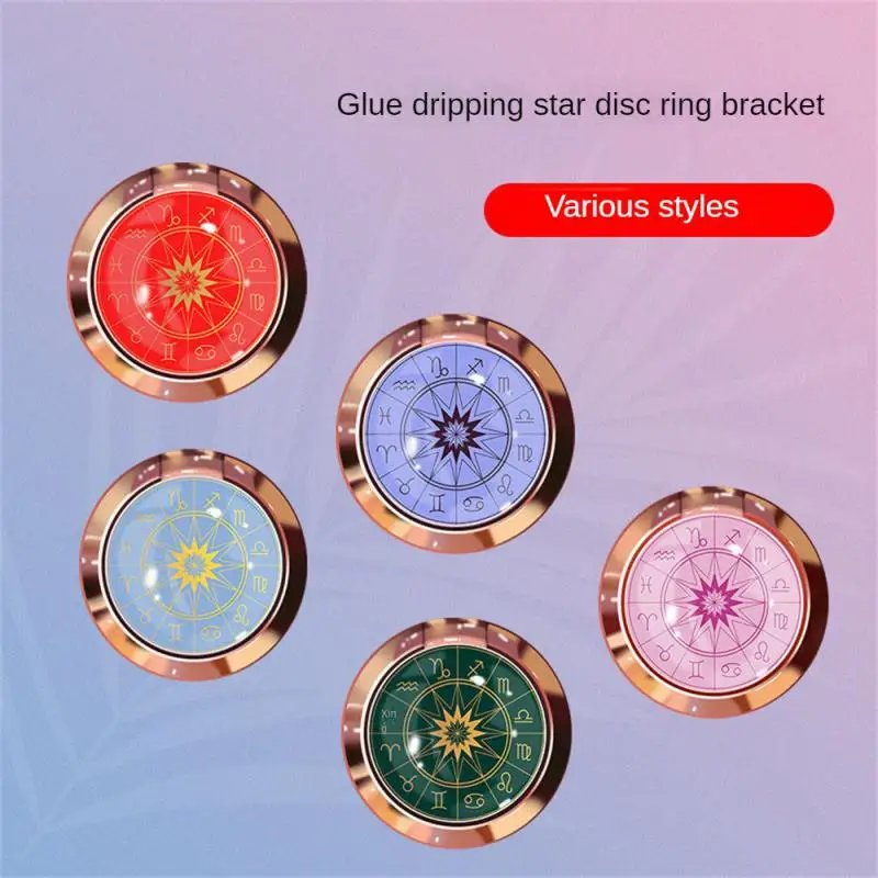 Phone Rack Glue Drop Electroplating Ring Buckle Star Disk 180 ° Folding Holder Phone Bracket Alloy Frame 360 ° Rotating Bracket