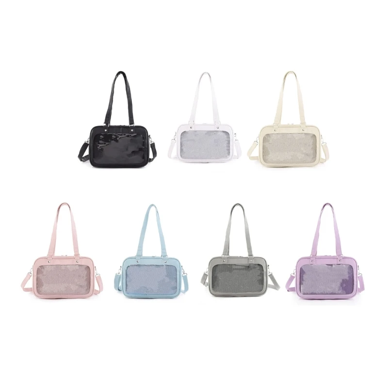 

PU JK Uniform Bag Journey Travel Crossbody Handbags Schoolbag Clear Tote Bags