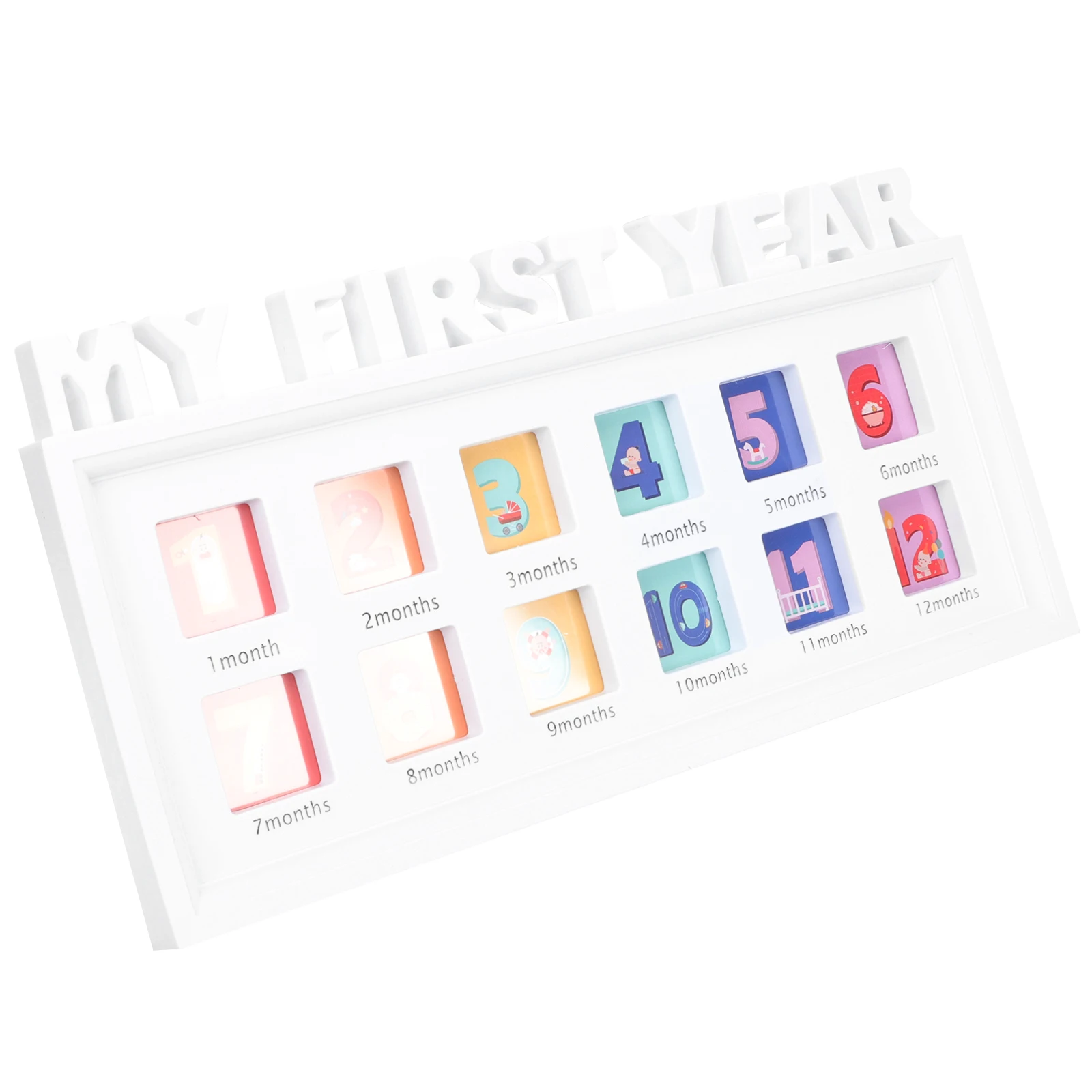 

Baby First Year Picture 12 Month Milestone Photo Frame Infant Growth Book Newborn Memory Holder Clip Frame For Kids