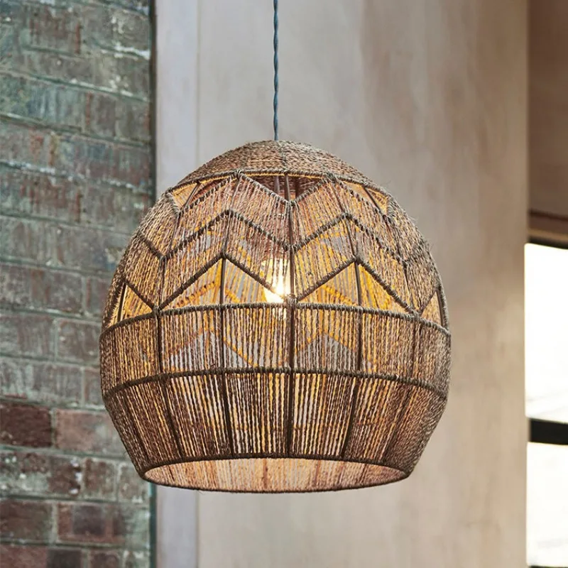 

Hemp Rope Chandelier Bedroom Chandelier Chinese Rustic Dining Room Decorative Led Pendant Lights Indoor Lighting Fixtures