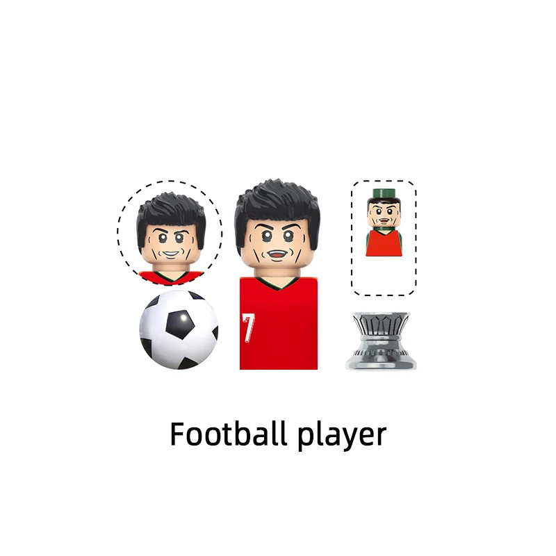 The Famous Football player Star Number 7 8 10 4 9 18 Model Blocks MOC Bricks Set Gifts Toys For Children TV6507