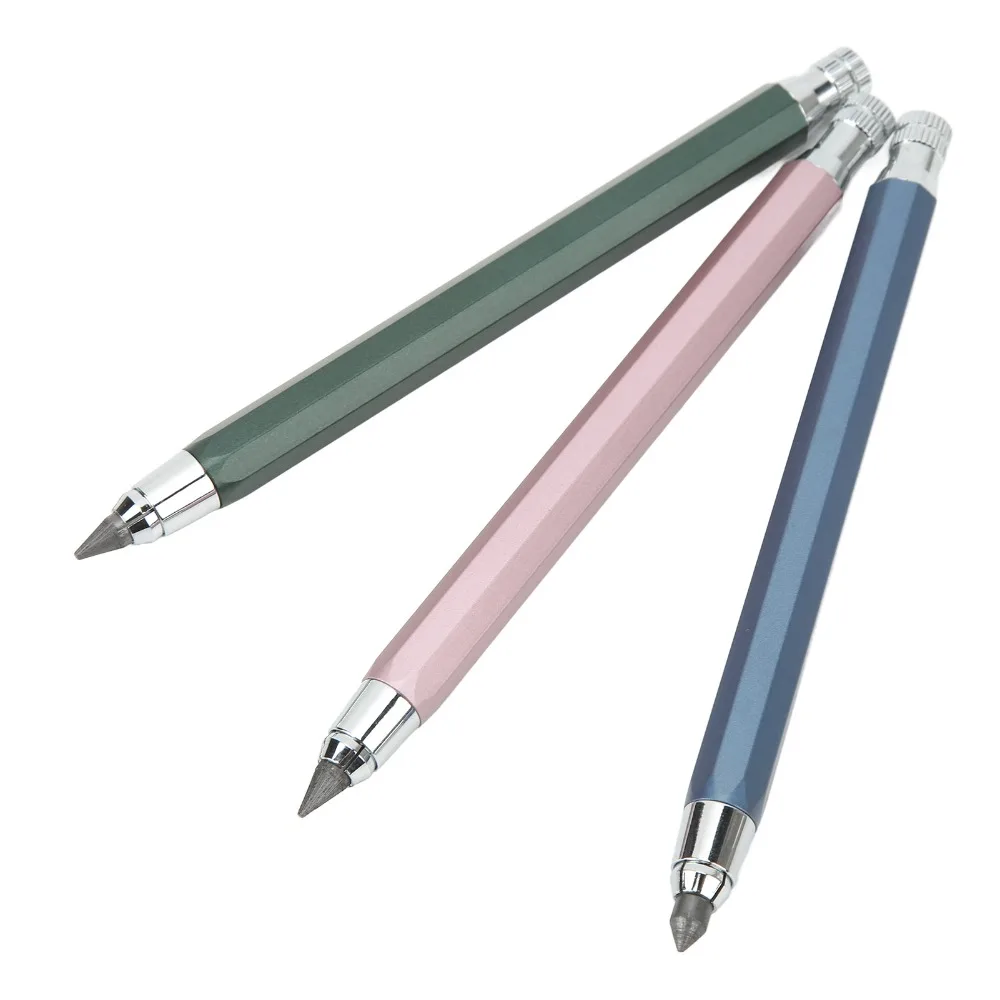 

3pcs 5.6mm Lead Mechanical Carpenter Pencil Built-in Sharpener Blue Pink Green Lead Holder Mechanical Pencil