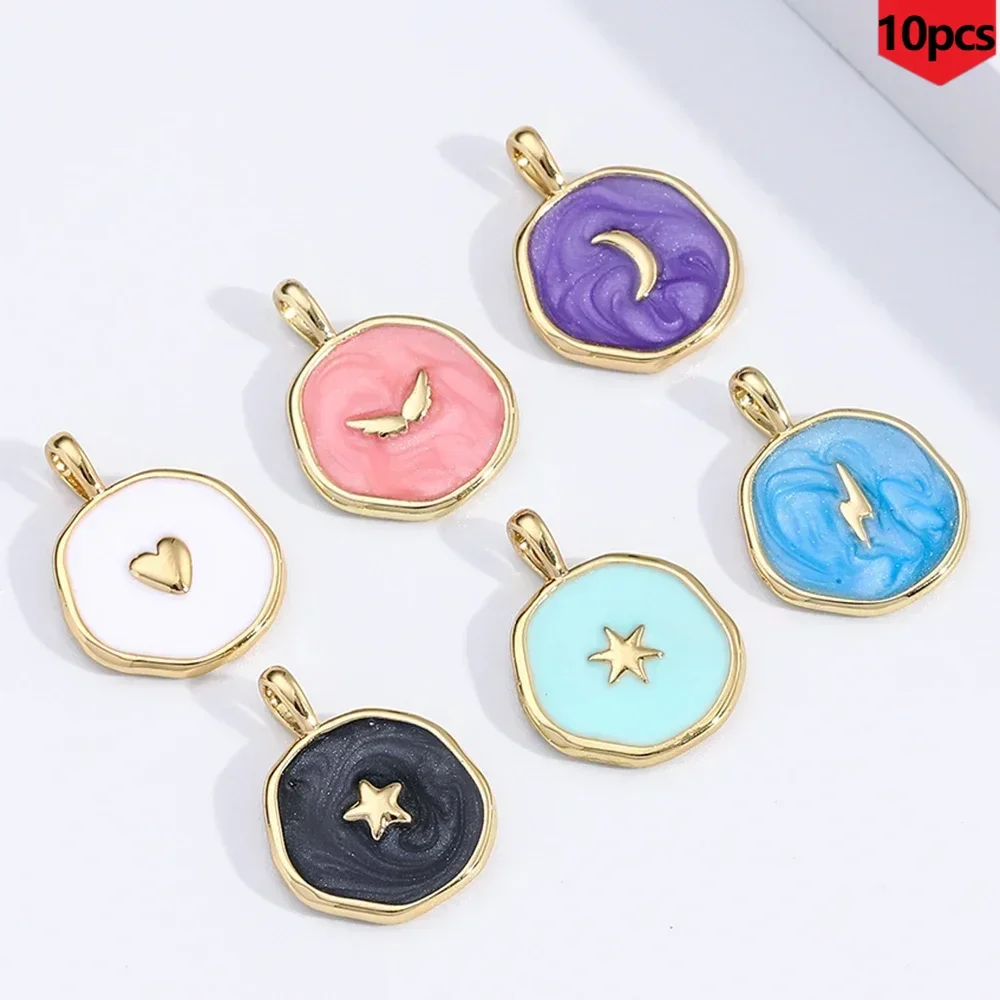 

Bohemian Moon Star Heart Charm Jewelry 10pcsWholesale Production Supplies Pendant Wearing Earrings Necklace Bracelet Keychain