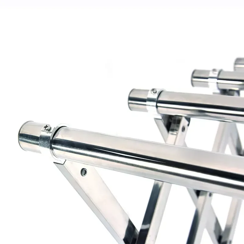 Customizable 4-Pole Telescopic Wall Hanging Stainless Steel Clothes Drying Rack Indoor for Kitchen Bathroom Living Room 6