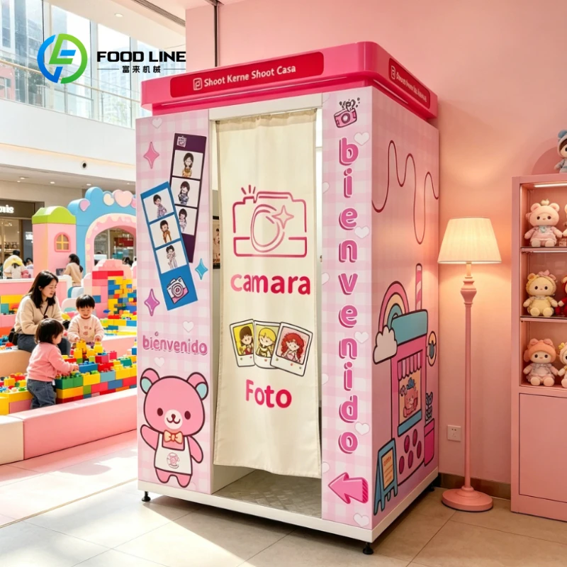 Customized 360 Self Photo Booth Machine, Portable Selfie Kiosk Equipment for Indoor Shopping Mall Unattended Photo Business