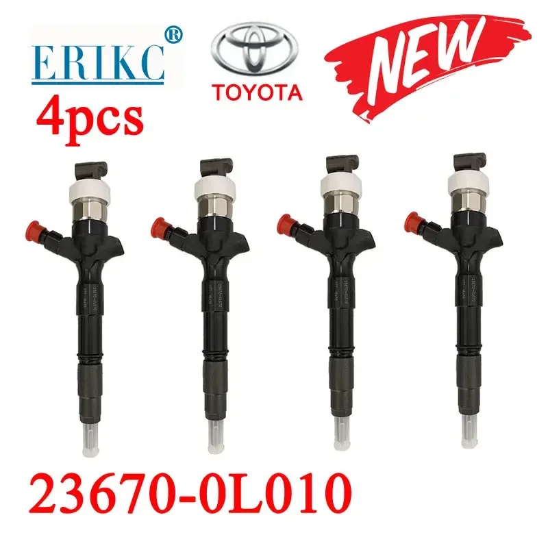 4PCS 23670-0L010 Common Rail Fuel Injection Nozzle 23670 0L010 Diesel Injector Sprayer 236700L010 For TOYOTA HILUX Hiace