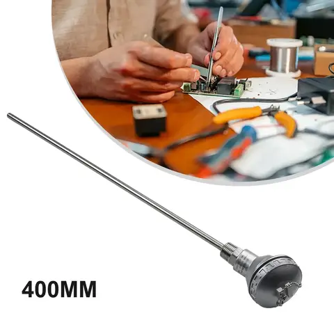 1set RTD PT100 Temperature Sensor Probe 1/2" NPT Thread Thermocouple 50/100/150/200/250/300/400mm Terminal Head Accessories
