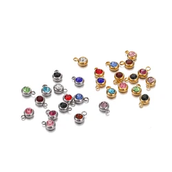 20pcs 6mm Stainless Steel Rhinestone Beads Gold Color Crystal Charms Pendants for DIY Necklace Bracelet Jewelry Making Charm