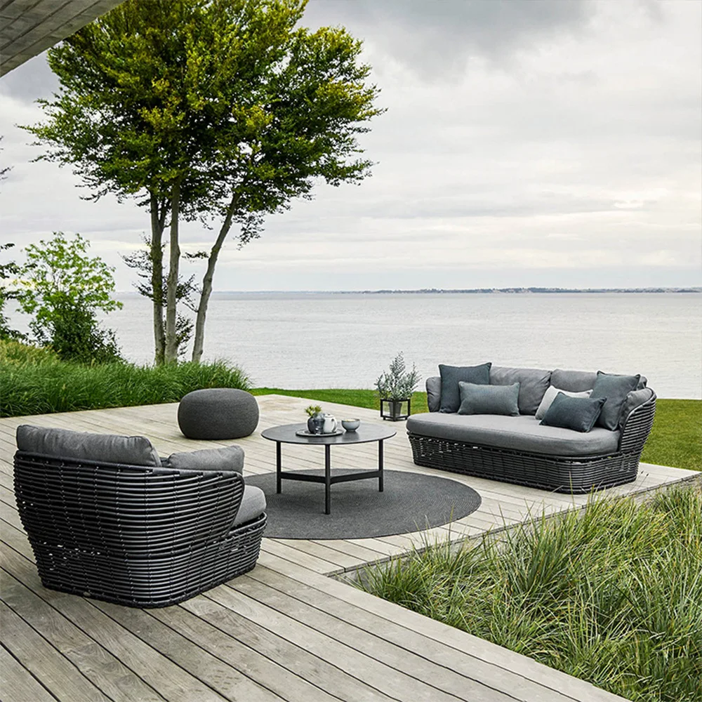 

South East Asia Outdoor Imitation Rattan Sofa Combination Courtyard Garden Waterproof Sunscreen Outdoor Balcony Leisure Woven Be